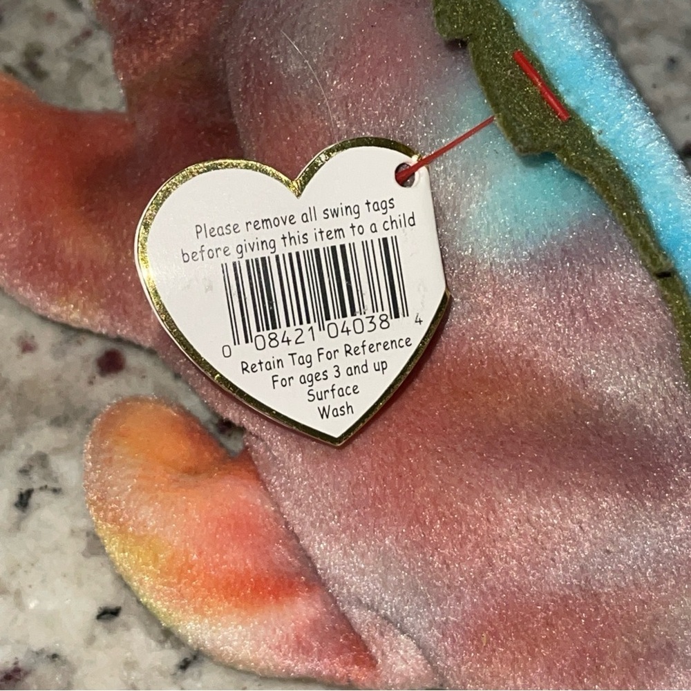 NWT Vintage Ty Beanie Baby Iggy the Iguana 1997 Rainbow Collectible Lizard - Picture 7 of 10